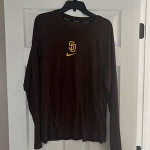 Nike Dark Brown Long Sleeve San Diego Padres shirt